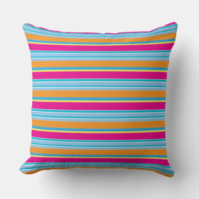 Cute magic colourful stripes cushion (Front)