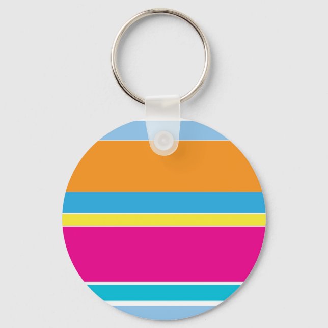 Cute magic colourful stripes key ring (Front)