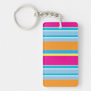 Cute magic colourful stripes key ring