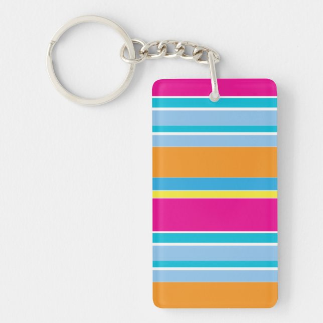Cute magic colourful stripes key ring (Front)
