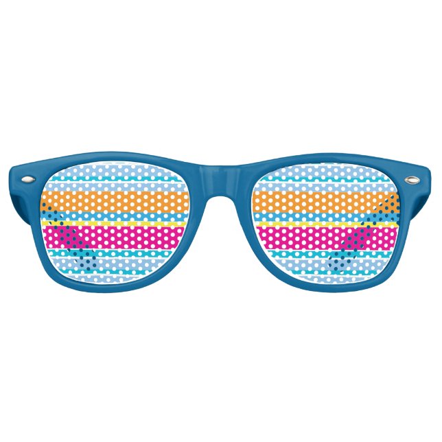 Cute magic colourful stripes retro sunglasses (Front)