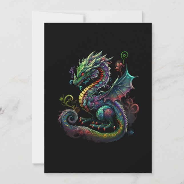 cute-magic-fantasy-chineese-dragon-illustration save the date (Front)