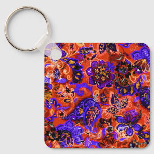 Cute magic floral pattern key ring