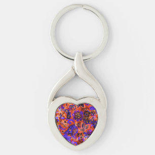 Cute magic floral pattern key ring
