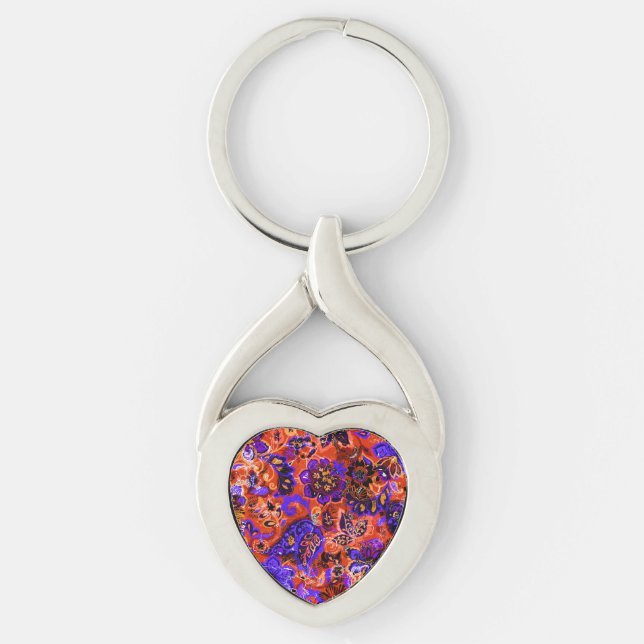 Cute magic floral pattern key ring (Front)