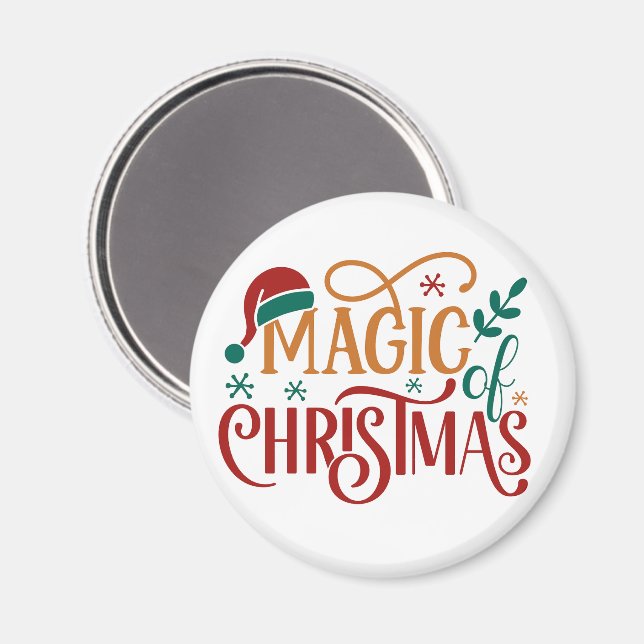 Cute 'Magic of Christmas'  Magnet (Front/Back)