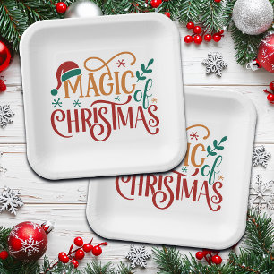Cute 'Magic of Christmas' Paper Plate