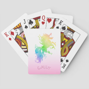 Cute magic unicorn  playing cards