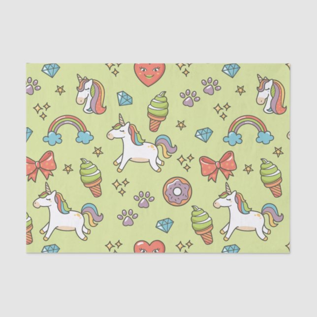 Cute Magic Unicorn Tissue Paper (Front)