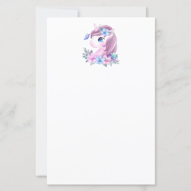 Cute & Magical Baby Unicorn in Watercolor (Front)