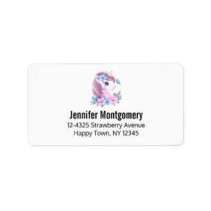 Cute & Magical Baby Unicorn with Big Eyes Label