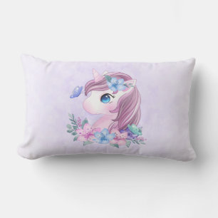 Cute & Magical Baby Unicorn with Big Eyes Lumbar Cushion
