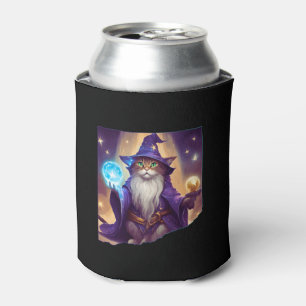 Cute Magical Cat Wizard Purrfect Wizard Feline Hal Can Cooler