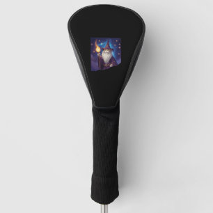 Cute Magical Cat Wizard Purrfect Wizard Feline Hal Golf Head Cover