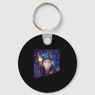 Cute Magical Cat Wizard Purrfect Wizard Feline Hal Key Ring