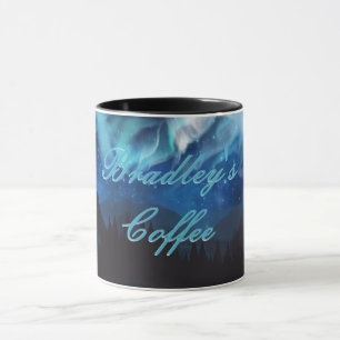 Cute, Magical, Dark, Aurora Borealis, Personalized Mug