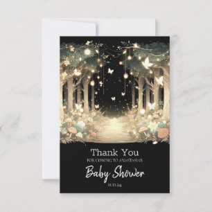 Cute Magical Enchanted Forest Baby Shower Thank You Card