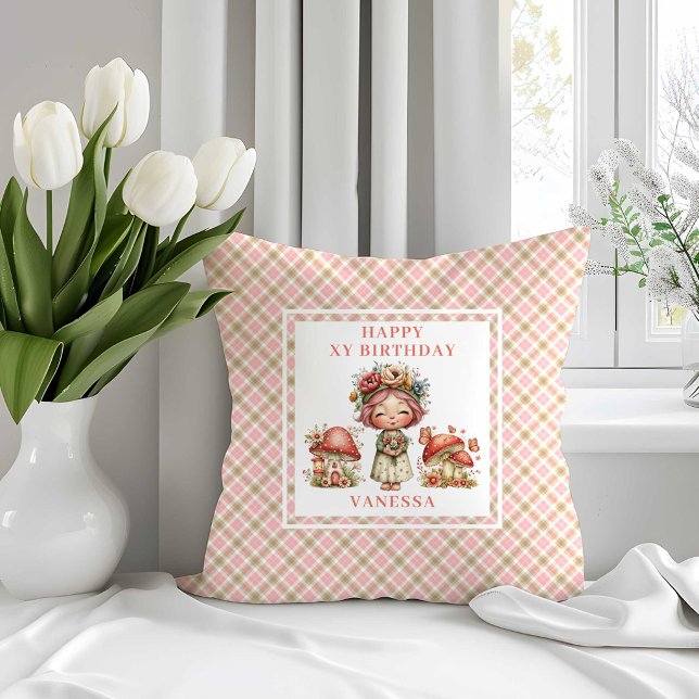 Cute Magical Fairy 5th Birthday Throw Pillow (Cute Magical Fairy 5th Birthday Throw Pillow)
