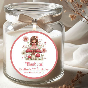 Cute Magical Fairy Floral Girl Birthday Stickers