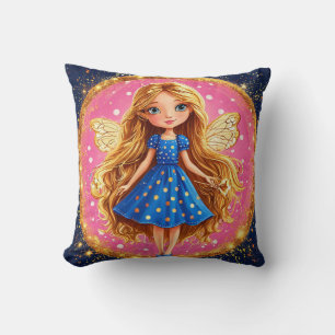 Cute Magical Fairy Glitter Wings Fantasy Room Deco Cushion