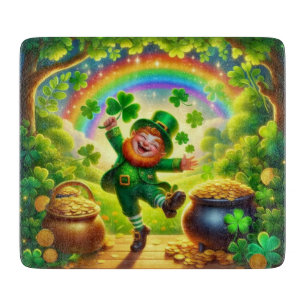 Cute, magical Leprechaun Saint Patrick's Day Cutting Board