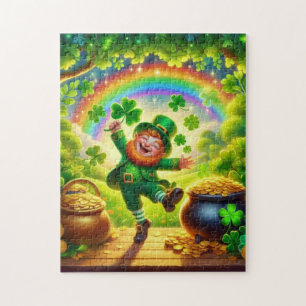 Cute, magical Leprechaun Saint Patrick's Day Jigsaw Puzzle
