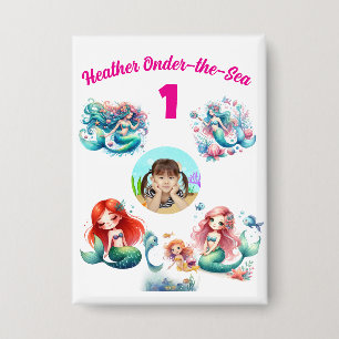 Cute Magical Mermaid Onder-the-Sea 1st Birthday