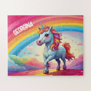 Cute Magical Personalized Unicorn Jigsaw Puzzle