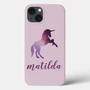 cute magical purple unicorn iPhone 13 case