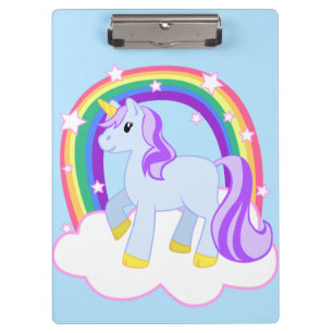 Cute Magical Rainbow Unicorn Clipboard