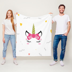 Cute Magical Sleeping Unicorn Fleece Blanket
