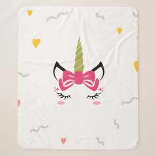 Cute Magical Sleeping Unicorn Sherpa Blanket