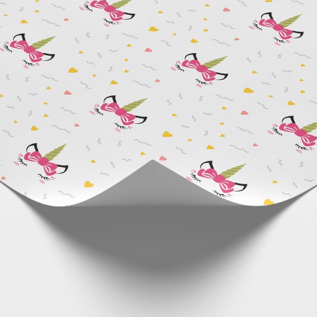 Cute Magical Sleeping Unicorn Wrapping Paper (Corner)