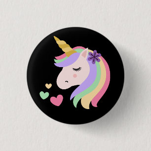 Cute Magical Unicorn 3 Cm Round Badge