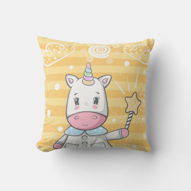 Cute Magical Unicorn Cushion (Front)