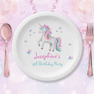 Cute Magical Unicorn Kids' Birthday Paper Plate