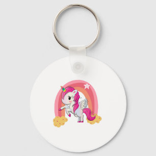 Cute magical unicorn kids shirt key ring