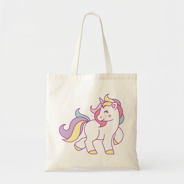 Cute Magical Unicorn Personalised Tote Bag (Front)