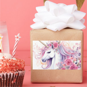Cute Magical Unicorn Rectangular Sticker