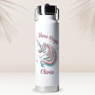 Cute Magical Unicorn Shine Bright Water Bottle