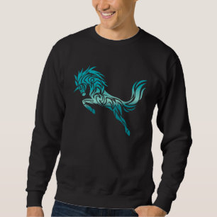 Cute Magical Unicorn Tribal Hawaiian Tattoo Sweatshirt