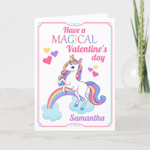 Cute Magical Unicorn Valentine's Day Card
