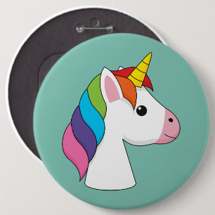 Cute Magical Unicorn with Colourful Hair 6 Cm Round Badge