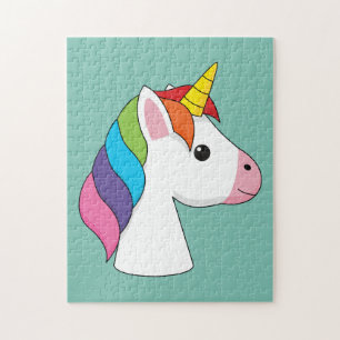 Cute Magical Unicorn with Colourful Hair Jigsaw Puzzle
