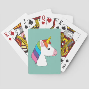Cute Magical Unicorn with Colourful Hair Playing Cards