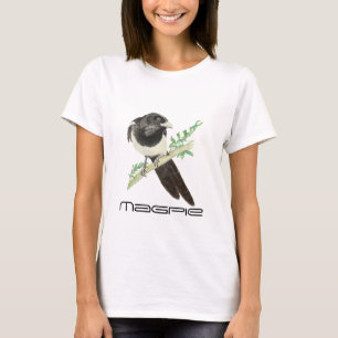 Cute Magpie Bird, Birding, Nature, Wildlife,Garden T-Shirt