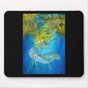 Cute Mahi Mahi Fishing Fish Tuna And Turtle Mouse Pad