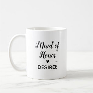 Cute Maid of Honour With Name Bridal Party Gift Coffee Mug
