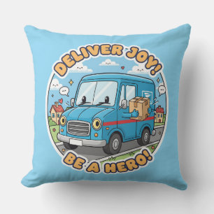 Cute Mail Truck Deliver Joy Cushion