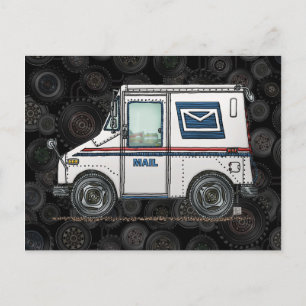 Cute Mail Truck Postcard